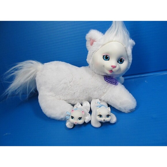 Kitty Surprise Just Play 2016 Plush: Cleo - White, Grey, Purple - 2 Kittens - Picture 1 of 9